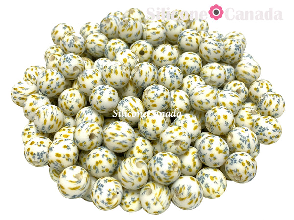 Fall Flower Silicone Print Beads