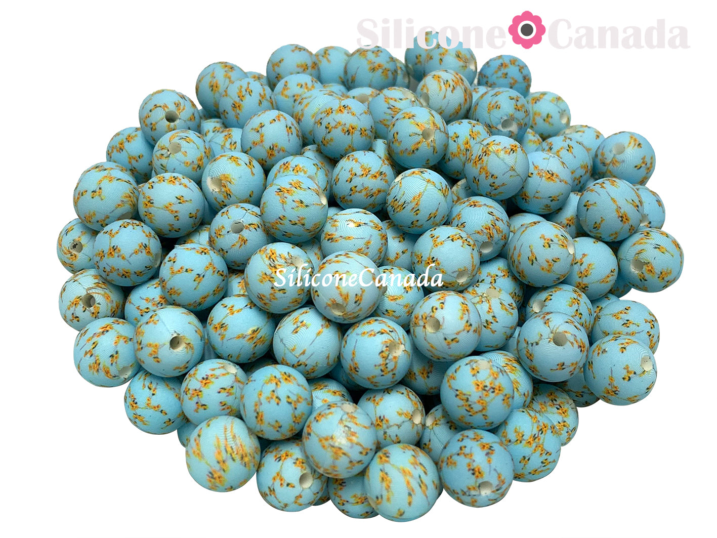 Summer Flower Silicone Print Beads